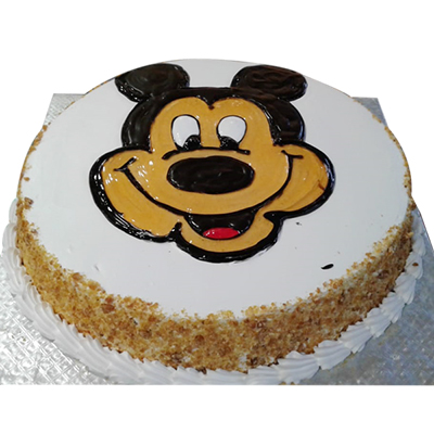 "Round Shape Mickey mouse Butterscotch Cake -2 Kg - Click here to View more details about this Product